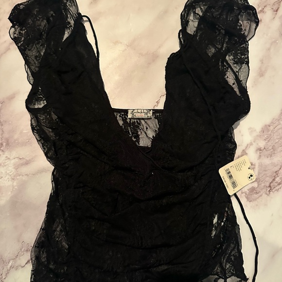 NWT Free People Revolve Lacey In Love Cami in Black Large - Picture 4 of 4